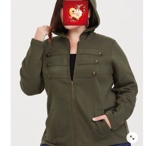 BloomChic Size L Olive Green Women's Hooded Jacket us 12